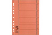 Intercalaires Reference 06456og perfore numerotees 1-10 double Motif en carton recycle orange Lot de 100