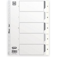 Intercalaires 400013900 en plastique Strong de Line Blanc : 5 pages 225 x 297 mm