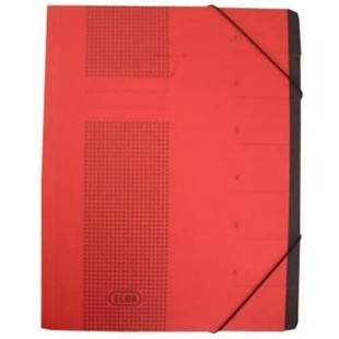 42495RO Chemise a elastiques Chic en carton A4 450 g/m² 7 compartiments (Rouge)