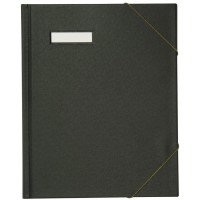 63430 Pochette cartonnee a elastique avec feuille de PVC A4 (Noir)