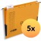 85803BL Lot de 5 chemises suspendues VE5 format A4 en carton 230 g/m² (Orange)