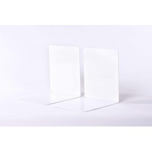 Serre - livres metalliques larges 14 x 12 x 14 cm blanc 1 paire 3506202