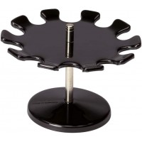 porte-timbres rond, pour 10 tampons, metal, insensible aux rayures, rotatif, largeur 140 mm, hauteur 100 mm, noir