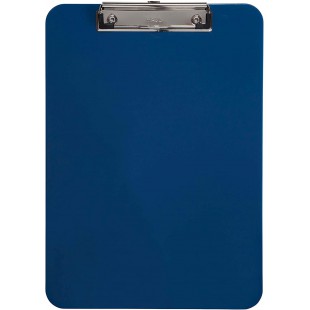 Porte - bloc plastique avec pince metallique Format A 4 pratique: avec patte d'accrochage 2340537 bleu