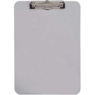Porte - bloc plastique avec pince metallique Format A 4 pratique: avec patte d'accrochage 2340582 gris