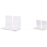 3513505 Lot de 2 Serre-Livres Transparent & Paire de Serre-Livres Haute Qualite Acrylique Moderne 10 x 8 x 10 cm Transparent