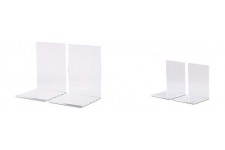 3513505 Lot de 2 Serre-Livres Transparent & Paire de Serre-Livres Haute Qualite Acrylique Moderne 10 x 8 x 10 cm Transparent