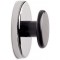 Aimant Puissant avec Bouton, Rond, Acier/Plastique, resistance 12 kg, 67 x 33 mm, Argent Clair/Noir