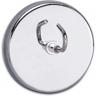 6155596 Aimant avec Grand Crochet 52 mm resistance 9 kg Argent Clair