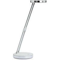 Puck Luminaire de Table LED 1300 lux bras telescopique en metal hauteur environ 33 cm Blanc