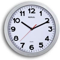 9053195 Quartz Wall Clock Jante Argent, Blanc Horloge Murale
