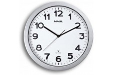 9053595 Quartz Wall Clock Cercle Argent, Blanc - Horloge Murale (AA, 1,5 V, Argent, Blanc, en Plastique, 30 mm, 35 cm)