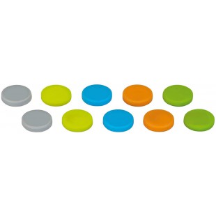 aimant neodyme en forme de pastille, lot de 10 aimants ronds au revetement en silicone, aimants au design moderne, Ø