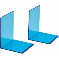 Lot de 2 Serre-Livres en Acrylique Bleu Fluo 10 x 10 x 13 cm
