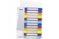 Leitz Intercalaires 1-12, Imprimable sur PC, A4, Extra-Large, Plastique Ultra-Resistant, Multicolore, WOW, 12440000