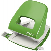 Leitz Perforatrice Sans Effort, Capacite 30 Feuilles, Vert clair, Metal, Reglette de Guidage avec Reperes, NeXXt, 50080050