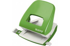 Leitz Perforatrice Sans Effort, Capacite 30 Feuilles, Vert clair, Metal, Reglette de Guidage avec Reperes, NeXXt, 50080050