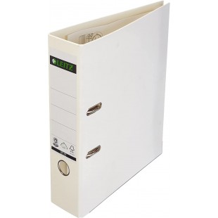 Lot de 10 : Leitz Classeur de qualite 10070001 - Couverture en papier special gaufre - Format A4 - Dos de 8 cm - Beige