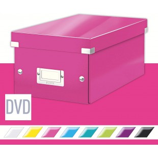 Leitz Wow Click & Store 60420023 Boite de Rangement pour DVD Rose