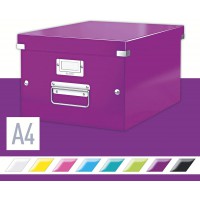 Leitz Wow Click & Store 60440062 Boite de Rangement A4 Taille Moyenne Violet