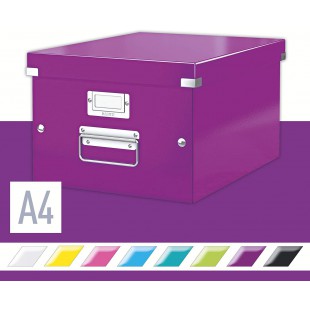 Leitz Wow Click & Store 60440062 Boite de Rangement A4 Taille Moyenne Violet