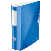 Leitz Classeur a  Levier A4 Active, Dos Arrondi 82mm, Fixation elastique, Polyfoam Leger, WOW, Bleu, 11060036