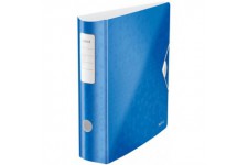 Leitz Classeur a  Levier A4 Active, Dos Arrondi 82mm, Fixation elastique, Polyfoam Leger, WOW, Bleu, 11060036