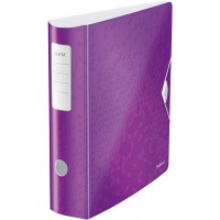 Leitz Classeur a Levier A4 Active, Dos Arrondi 82mm, Fixation elastique, Polyfoam Leger, WOW, Violet, 11060062