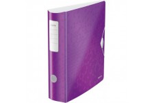Leitz Classeur a Levier A4 Active, Dos Arrondi 82mm, Fixation elastique, Polyfoam Leger, WOW, Violet, 11060062