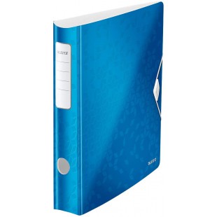 Leitz Classeur a  Levier A4 Active, Bleu, Dos Arrondi 65mm, Fixation elastique, Polyfoam Leger, WOW, 11070036