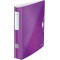 Leitz Classeur a  Levier A4 Active, Violet, Dos Arrondi 65mm, Fixation elastique, Polyfoam Leger, WOW, 11070162