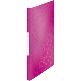 Leitz Reliure Protege-Documents A4, 40 Pochettes, 80 Pages, Pochettes Transparentes, Rose Metallise, WOW, 46320023