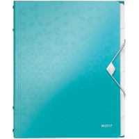 Leitz Trieur A4, Contient jusqu'a  200 Feuilles, Index Integre a  6 Onglets, Fermeture elastique, Menthe Metallise, WOW, 4633005