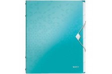 Leitz Trieur A4, Contient jusqu'a  200 Feuilles, Index Integre a  6 Onglets, Fermeture elastique, Menthe Metallise, WOW, 4633005