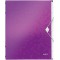 Leitz Trieur A4, Contient jusqu'a  200 Feuilles, Index Integre a  6 Onglets, Fermeture elastique, Violet Metallise, WOW, 4633006