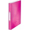 Leitz Wow Classeur 2 Anneaux Ronds 25 mm - Rose Metallise