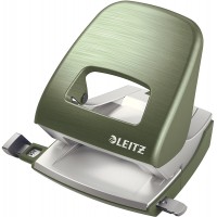 Leitz Perforatrice Sans Effort, Capacite 30 Feuilles, Vert Celadon, Metal, Reglette de Guidage avec Reperes, Style, 50060053