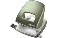 Leitz Perforatrice Sans Effort, Capacite 30 Feuilles, Vert Celadon, Metal, Reglette de Guidage avec Reperes, Style, 50060053