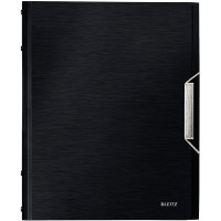 Leitz Trieur A4, Contient jusqu'a  200 Feuilles, Index Integre a  12 Onglets, Fermeture elastique, Noir, Style, 39960094