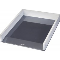 Leitz Corbeille a  Courrier A4, Blanc/Gris, WOW, 53611001
