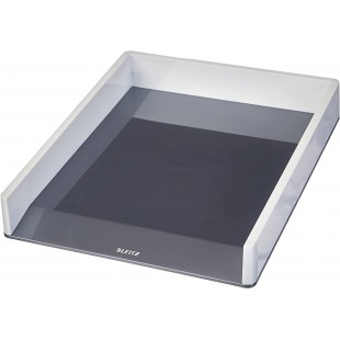 Leitz Corbeille a  Courrier A4, Blanc/Gris, WOW, 53611001