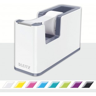 Leitz Devidoir, Base Lourde avec Ruban Adhesif, WOW, Blanc Perle/Gris