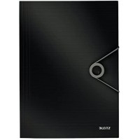 LEITZ 45631095 - Carpeta de gomas SOLID PP con 3 solapas DIN A4 color negro