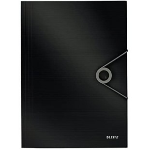 LEITZ 45631095 - Carpeta de gomas SOLID PP con 3 solapas DIN A4 color negro
