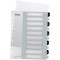 Leitz Intercalaires 1-10, Imprimable sur PC, A4, Extra-Large, Plastique Ultra-Resistant, Blanc/Noir, WOW, 12150000