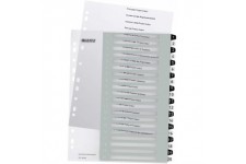 Leitz Intercalaires 1-20, Imprimable sur PC, A4, Extra-Large, Plastique Ultra-Resistant, Blanc/Noir, WOW, 12170000