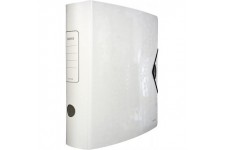 Leitz Classeur a  Levier A4 Active, Dos Arrondi 82mm, Fixation elastique, Polyfoam Leger, WOW, Blanc, 11060001