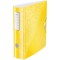 Leitz Classeur a  Levier A4 Active, Dos Arrondi 82mm, Fixation elastique, Polyfoam Leger, WOW, Jaune, 11060016