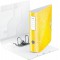 Leitz Classeur a  Levier A4 Active, Dos Arrondi 82mm, Fixation elastique, Polyfoam Leger, WOW, Jaune, 11060016