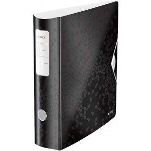 Leitz Classeur a Levier A4 Active, Dos Arrondi 82mm, Fixation elastique, Polyfoam Leger, WOW, Noir, 11060095